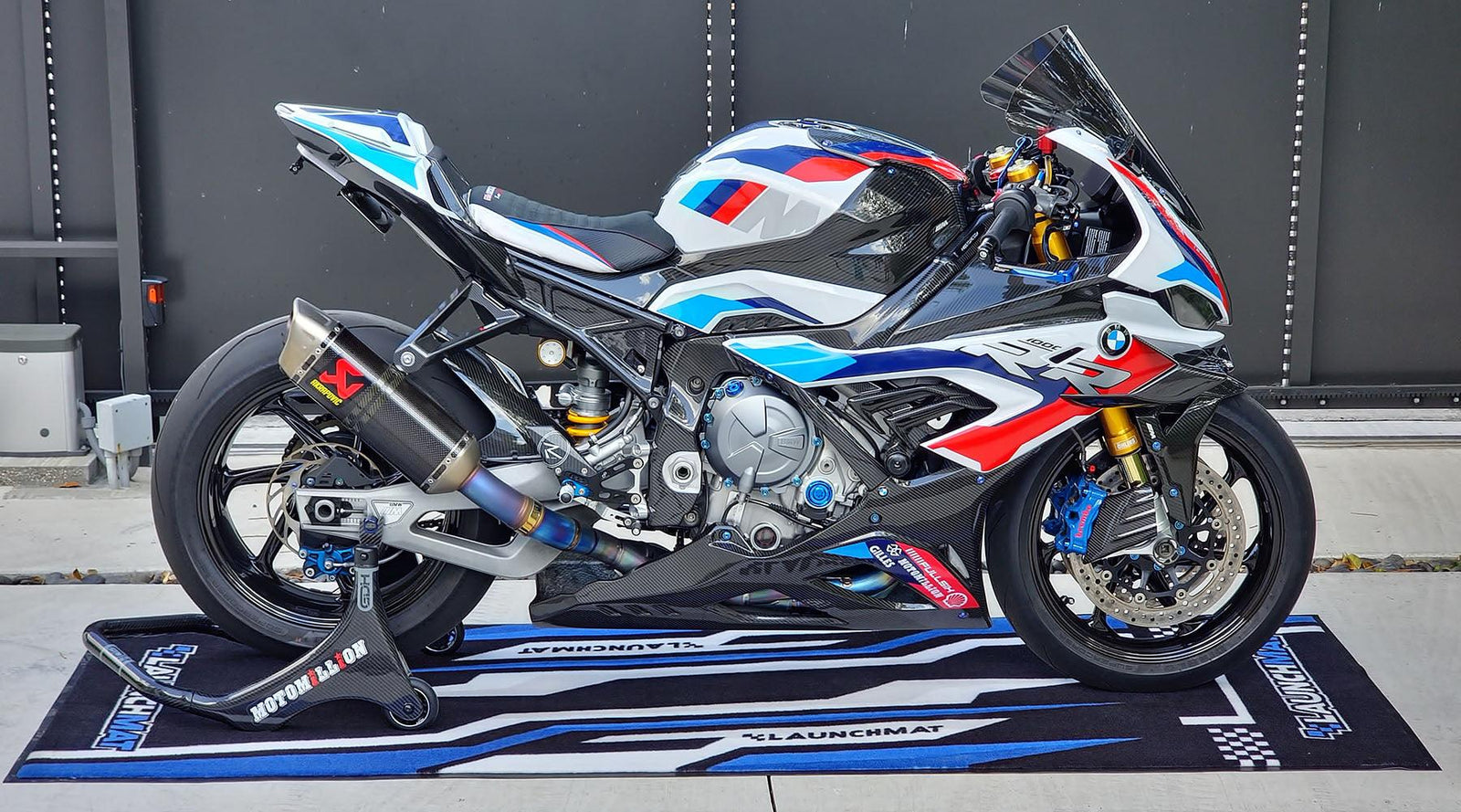 Carpeted Motorcycle Mats (Lightning Design)